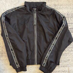 Kendall & Kylie Black Logo Tape Track Jacket - Size L (Fits like M)